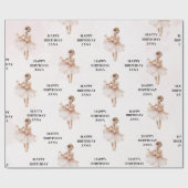 Elegant Ballerina Pink Geburtstag Geschenkpapier (Flach)