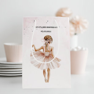 Elegant Ballerina Pink Geburtstag Mittlere Geschenktüte