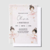 Elegant Ballerina Pink Geburtstag Pergament Einladungen (Versetzt)