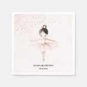 Elegant Ballerina Pink Geburtstag Serviette (Vorderseite)