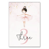 Elegant Ballerina Pink Geburtstag Tischnummer (Vorderseite)