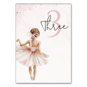 Elegant Ballerina Pink Geburtstag Tischnummer (Rückseite)