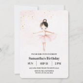 Elegant Ballerina Pink Geburtstagsfeier Einladung (Vorderseite)