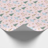 Elegant Ballerina, Weihnachtsbaum und Spielzeug Geschenkpapier (Ecke)