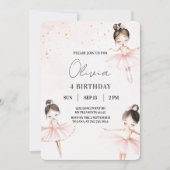 Elegant Ballerinas Pink Geburtstag Einladung (Vorderseite)
