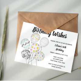 Elegant Balloon Einladung zum Geburtstag