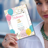 Elegant Balloons 21. Geburtstag Einladung