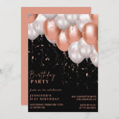 Elegant Balloons 81. Geburtstag Einladung (Vorne/Hinten)