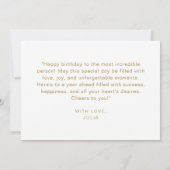 Elegant Balloons Modernes Script Happy Birthday Karte (Rückseite)