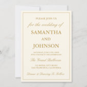 Elegant Ballroom Vintage Ivory Wedding Einladung (Vorderseite)