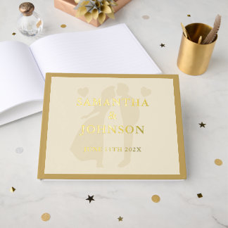 Elegant Ballroom Vintage Ivory Wedding Gästebuch