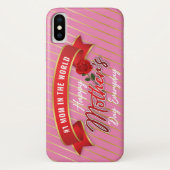 Elegant Banner Happy Mother Day IPhone Case (Rückseite)