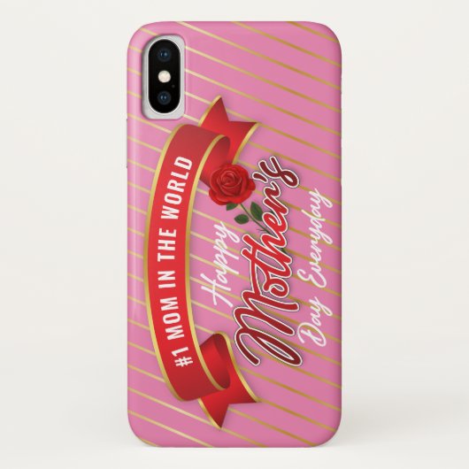 Elegant Banner Happy Mother Day IPhone Case (Rückseite)