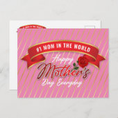 Elegant Banner Happy Mother Day Postcard Postkarte (Vorne/Hinten)