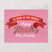 Elegant Banner Happy Mother Day Postcard Postkarte (Vorderseite)