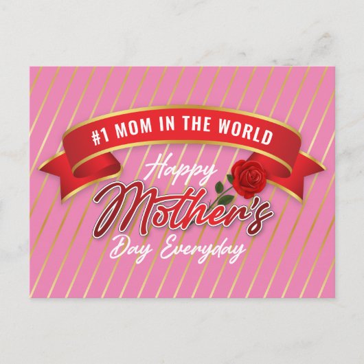 Elegant Banner Happy Mother Day Postcard Postkarte (Vorderseite)