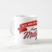 Elegant Banner Happy Mother Day Tasse (Vorderseite Links)