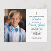 Elegant Baptism Relies event Custom photo Ankündigungspostkarte (Vorderseite)