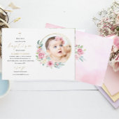 Elegant Baptism Religious event custom photo Invit Einladung