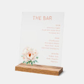 Elegant Bar Menu with Floral Design Acrylschild (Winkel)