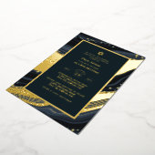 Elegant Bar Mitzvah | Bat Mitzvah | Navy Agate Folieneinladung (Gedreht)