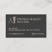 Elegant Barber Buzzer und Scissors QR Visitenkarte (Vorderseite)
