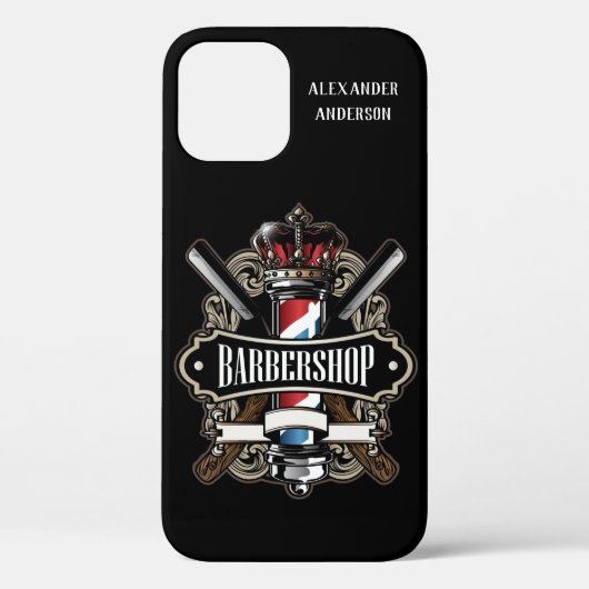 Elegant Barbershop Logo Case-Mate iPhone Case (Rückseite)