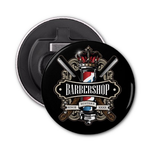 Elegant Barbershop Personalize Flaschenöffner (Vorderseite)