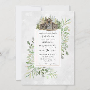 Elegant Barn   Einladung zur Hochzeit von Wasserfa