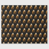 Elegant Barn Owl Monogram Geschenkpapier (Flach)