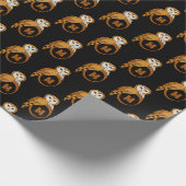 Elegant Barn Owl Monogram Geschenkpapier (Ecke)