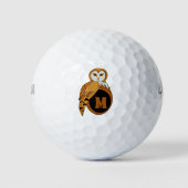 Elegant Barn Owl Monogram Golfball (Vorderseite)