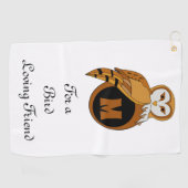 Elegant Barn Owl Monogram Golfhandtuch (Horizontal)