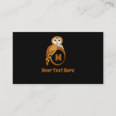 Elegant Barn Owl Monogram Visitenkarte (Vorderseite)