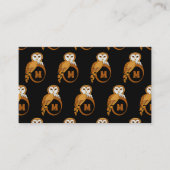 Elegant Barn Owl Monogram Visitenkarte (Vorderseite)