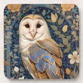 Elegant Barn Owl William Morris Inspiriert Getränkeuntersetzer (Vorderseite)