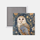 Elegant Barn Owl William Morris Inspiriert Magnet (Vorderseite/Rückseite)