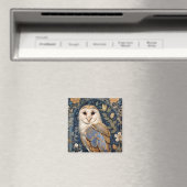 Elegant Barn Owl William Morris Inspiriert Magnet (In Situ (Geschirrspüler))