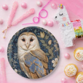 Elegant Barn Owl William Morris Inspiriert Pappteller (Party)