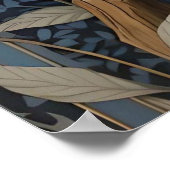 Elegant Barn Owl William Morris Inspiriert Poster (Ecke)