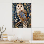 Elegant Barn Owl William Morris Inspiriert Poster (Küche)