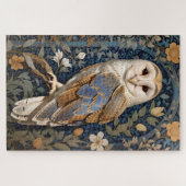 Elegant Barn Owl William Morris Inspiriert Puzzle (Horizontal)