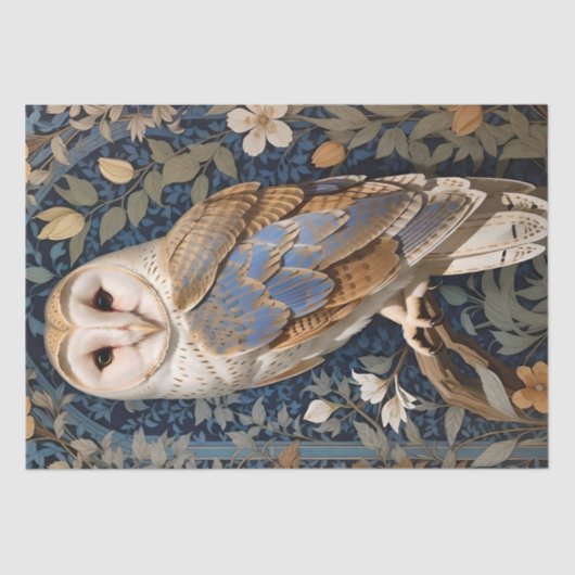 Elegant Barn Owl William Morris Inspiriert Seidenpapier (Vorderseite)