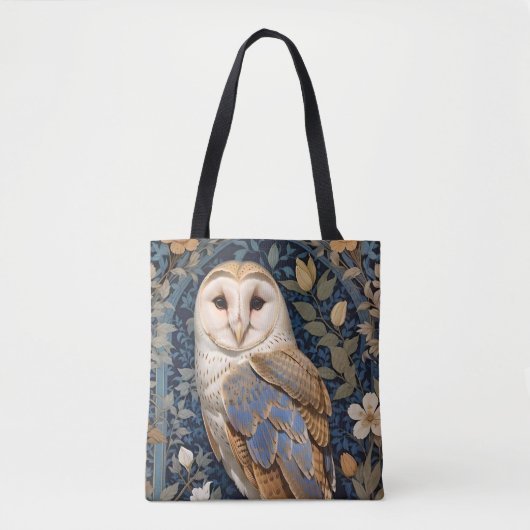 Elegant Barn Owl William Morris Inspiriert Tasche (Vorderseite)