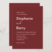 Elegant Barn Red Wedding Einladung (Vorne/Hinten)