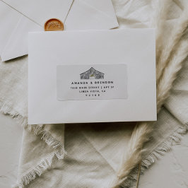 Elegant Barn Wedding RSVP Rücksendeadresse Adressaufkleber