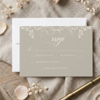 Elegant Barock Vintage Neutrales Elfenbein-Hochzei