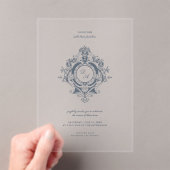 Elegant Baroque Crest Wedding Acrylic Invitation Acryleinladungen (Insitu (Handheld))