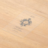 Elegant Baroque Crest Wedding Acrylic Invitation Acryleinladungen (Ablage )