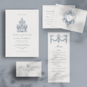 Elegant Baroque Crest Wedding RSVP Card Karte
